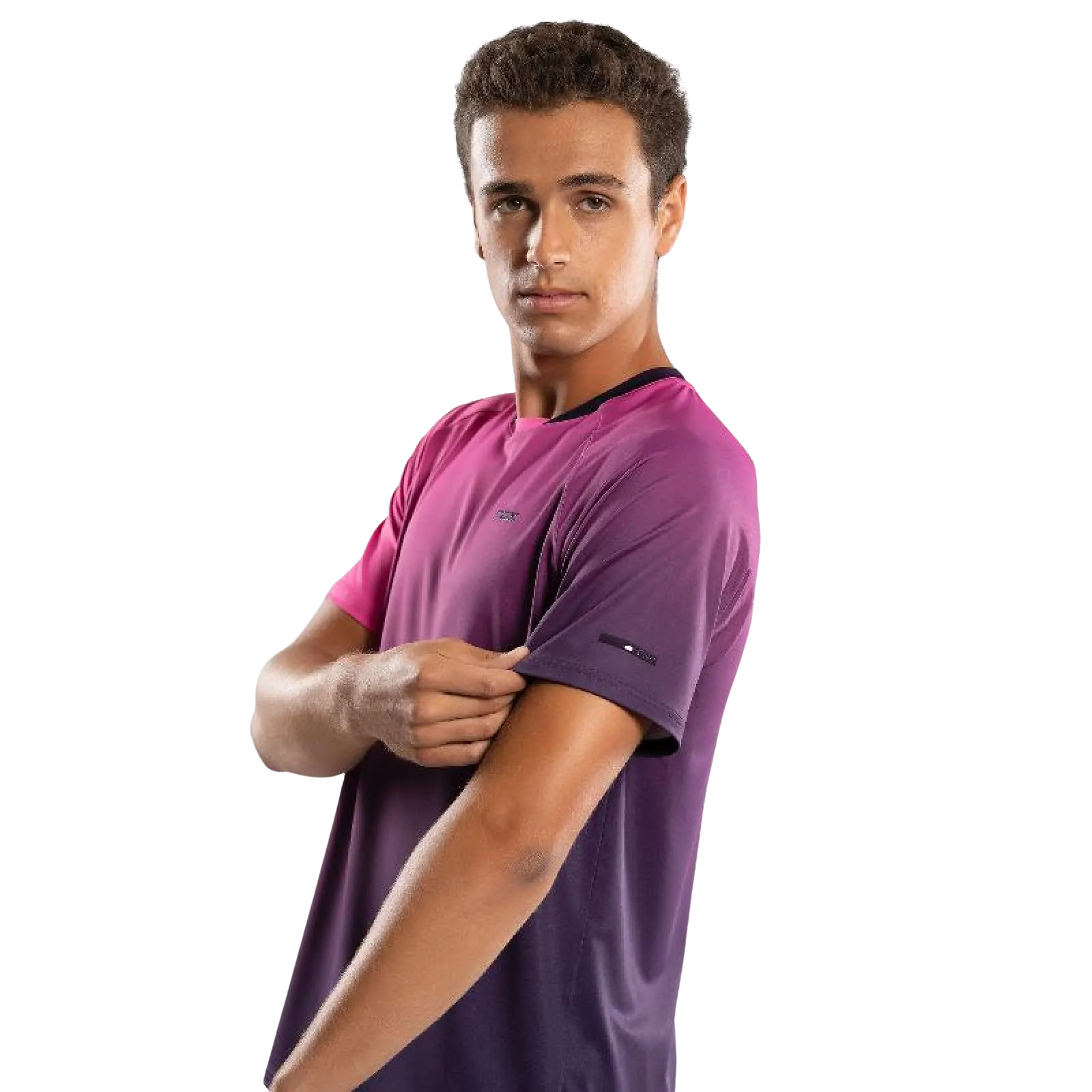 Camiseta Nox Pro Morado Rosa Degradado
