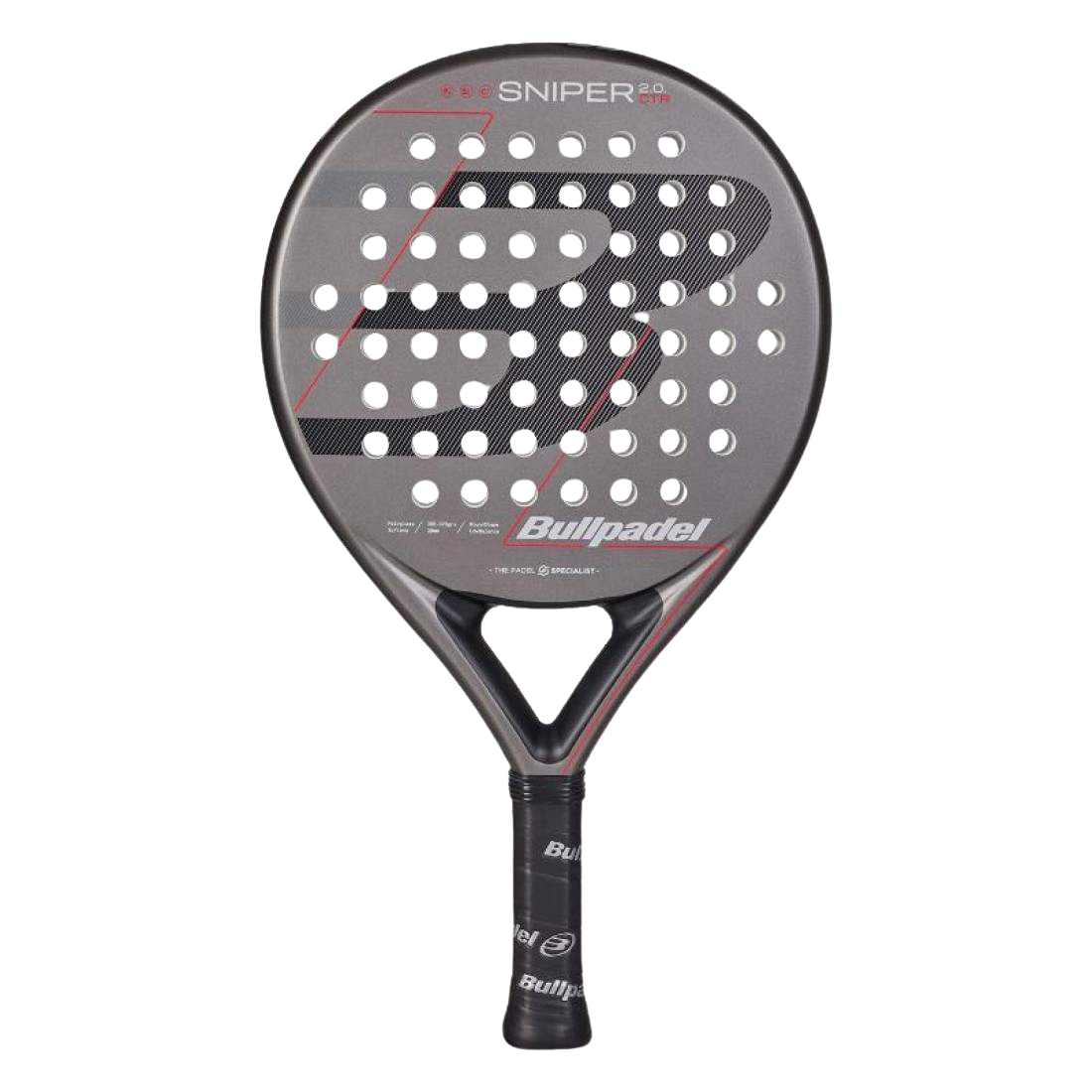 Pala Bullpadel Sniper 2.0 Control Gris Oscuro 2026