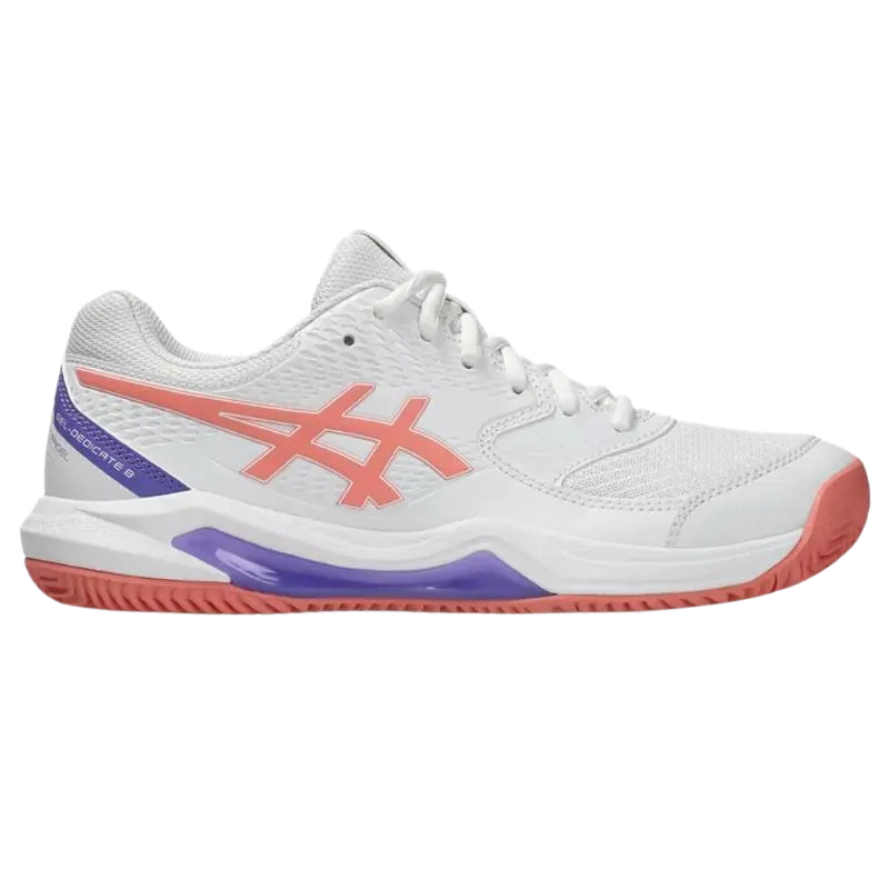 Zapatillas Asics Gel  Dedicate 8 Padel Blanco Rosa Mujer