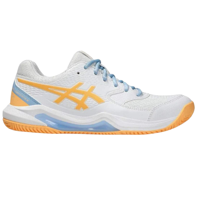 Zapatillas Asics Gel Dedicate 8 Padel Blanco Naranja Mujer