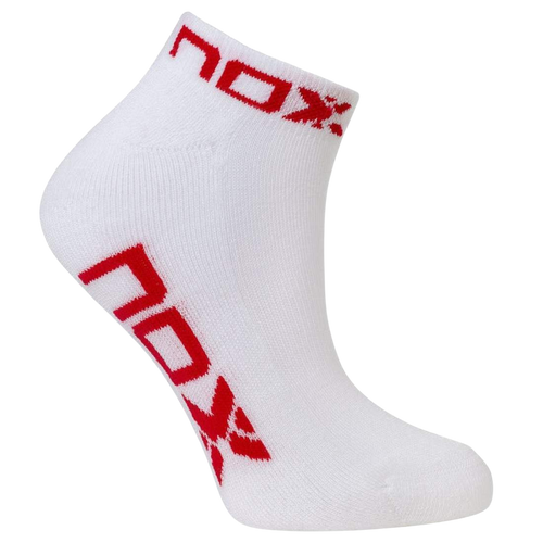 Calcetines Nox Tobillero Blanco Rojo 1 Par